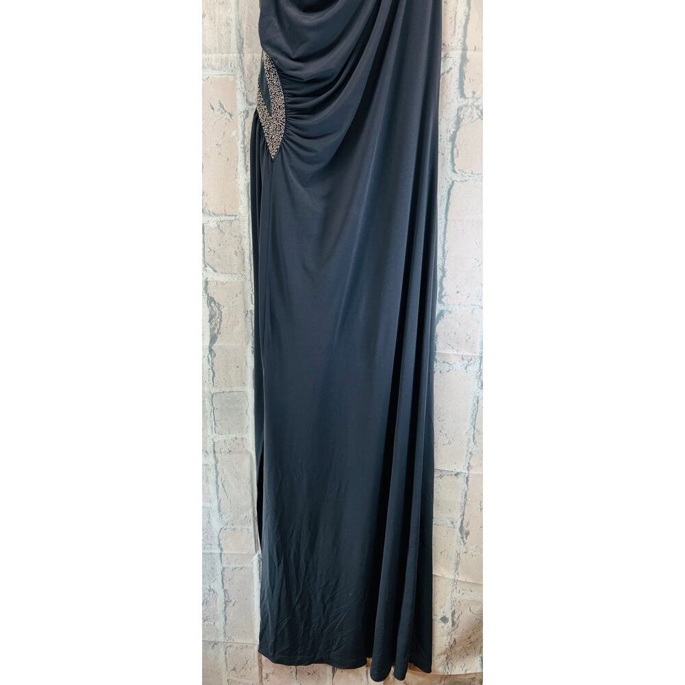 Calvin Klein Beaded Details One Shoulder Dark Gray Maxi Woman Dress Size 16 $298 - Picture 7 of 14